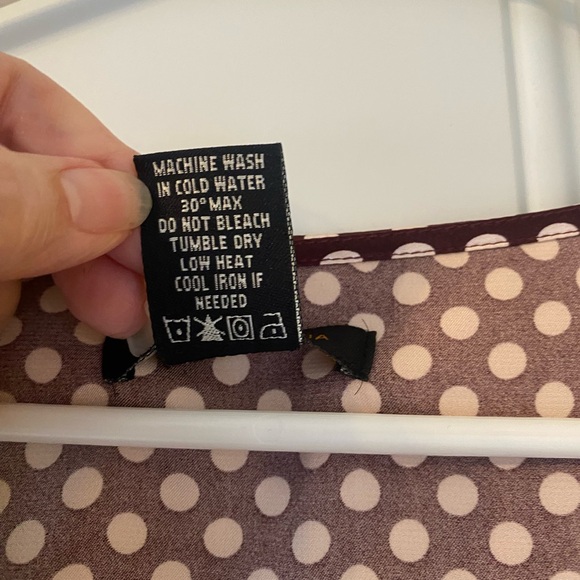 Silky Polka-Dot Dress, Brown & White Dot - Picture 7 of 7